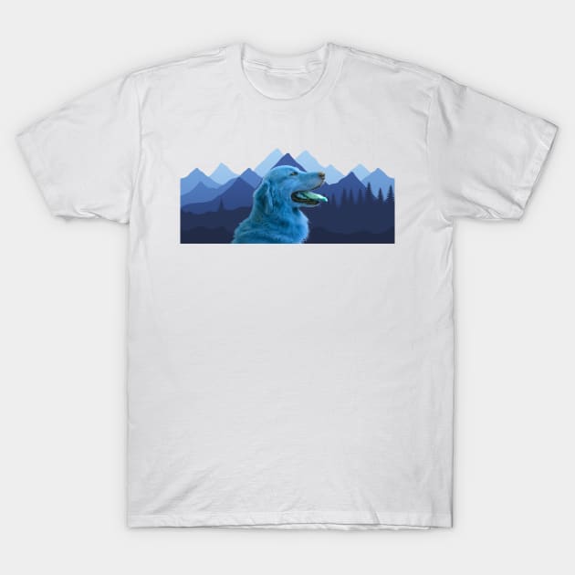 Dog and mountains T-Shirt by Santag